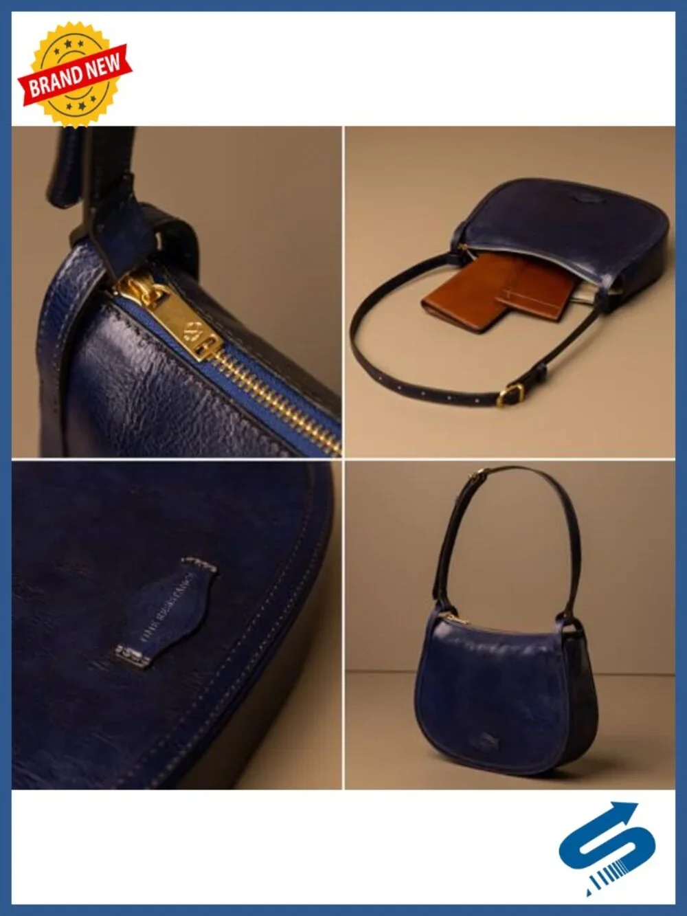 Italian Full-Grain Leather Hobo Bag – Shoulder Purse Handbag